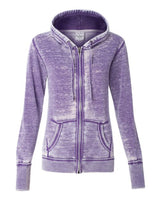 J America JA8913 Ladies' Zen Full-Zip Fleece Hooded Sweatshirt #color_VERY BERRY
