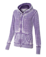 J America JA8913 Ladies' Zen Full-Zip Fleece Hooded Sweatshirt #color_VERY BERRY