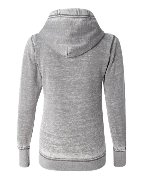 J America JA8913 Ladies' Zen Full-Zip Fleece Hooded Sweatshirt #color_CEMENT