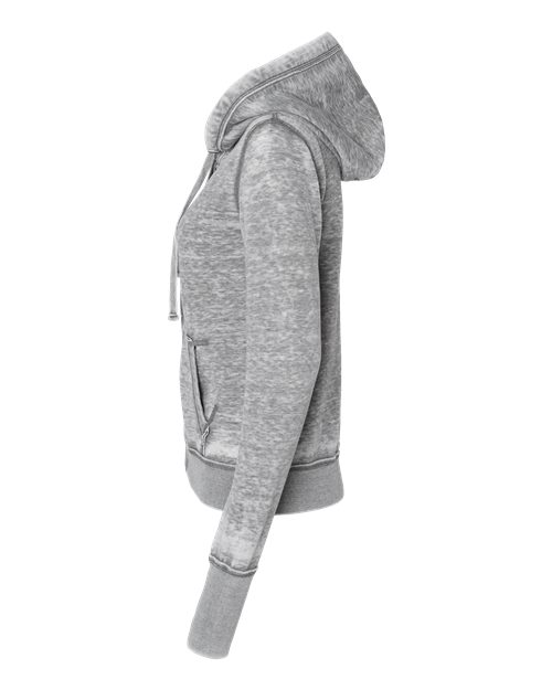 J America JA8913 Ladies' Zen Full-Zip Fleece Hooded Sweatshirt #color_CEMENT