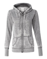 J America JA8913 Ladies' Zen Full-Zip Fleece Hooded Sweatshirt #color_CEMENT