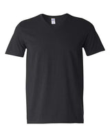 Gildan G64V Adult Softstyle V-Neck T-Shirt #color_BLACK