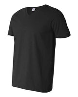 Gildan G64V Adult Softstyle V-Neck T-Shirt #color_BLACK