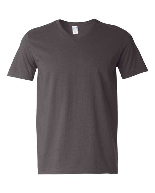 Gildan G64V Adult Softstyle V-Neck T-Shirt #color_CHARCOAL