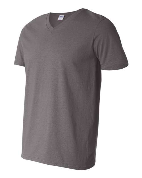 Gildan G64V Adult Softstyle V-Neck T-Shirt #color_CHARCOAL