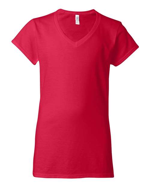 Gildan G64VL Ladies' SoftStyle  Fitted V-Neck T-Shirt #color_CHERRY RED