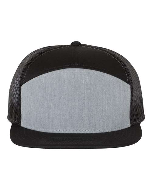 Richardson 168 Seven-Panel Trucker Cap #color_Heather Grey/ Black