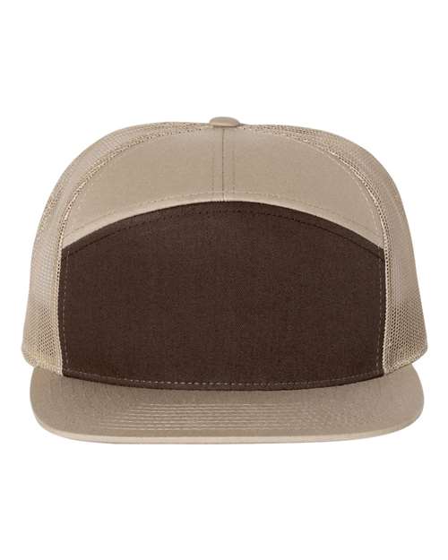 Richardson 168 Seven-Panel Trucker Cap #color_Brown/ Khaki