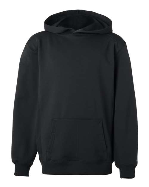 Badger 2454 Youth Performance Fleece Hooded Sweatshirt #color_Black