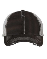 Valucap 3150 Bounty Dirty-Washed Mesh-Back Cap #color_Black/ Silver