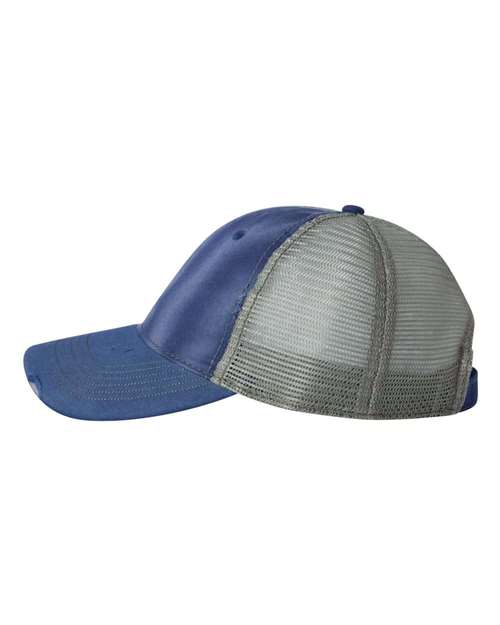 Valucap 3150 Bounty Dirty-Washed Mesh-Back Cap #color_Ocean/ Sage