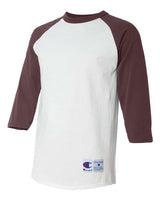 Champion T1397 Adult Raglan T-Shirt #color_WHITE/ MAROON