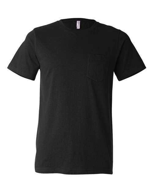Bella + Canvas 3021 Men's Jersey Short-Sleeve Pocket T-Shirt #color_BLACK