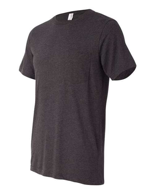 Bella + Canvas 3021 Men's Jersey Short-Sleeve Pocket T-Shirt #color_DK GREY HTHR
