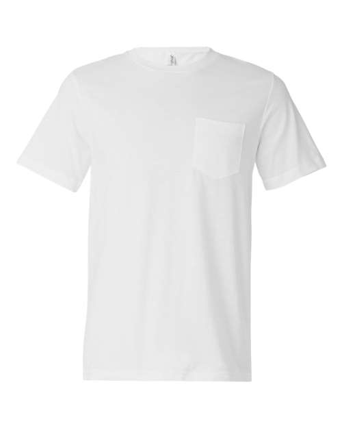 Bella + Canvas 3021 Men's Jersey Short-Sleeve Pocket T-Shirt #color_WHITE