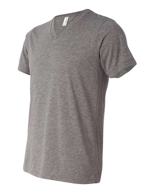 Bella + Canvas 3415C Unisex Triblend V-Neck T-Shirt #color_GREY TRIBLEND