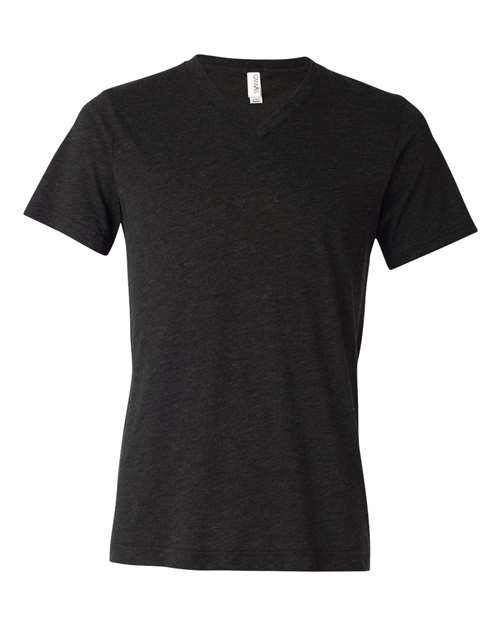 Bella + Canvas 3415C Unisex Triblend V-Neck T-Shirt #color_CHAR-BLACK TRIB