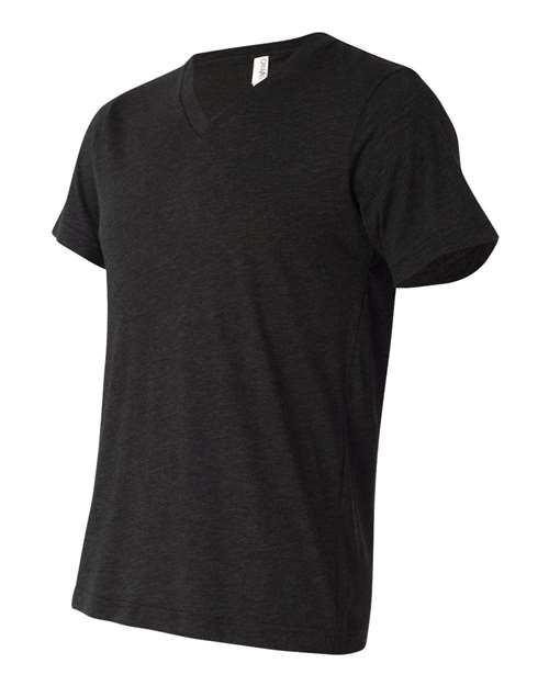 Bella + Canvas 3415C Unisex Triblend V-Neck T-Shirt #color_CHAR-BLACK TRIB