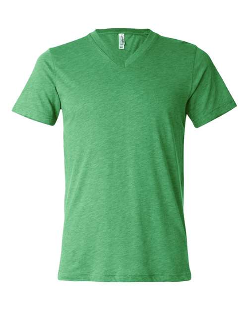 Bella + Canvas 3415C Unisex Triblend V-Neck T-Shirt #color_GREEN TRIBLEND