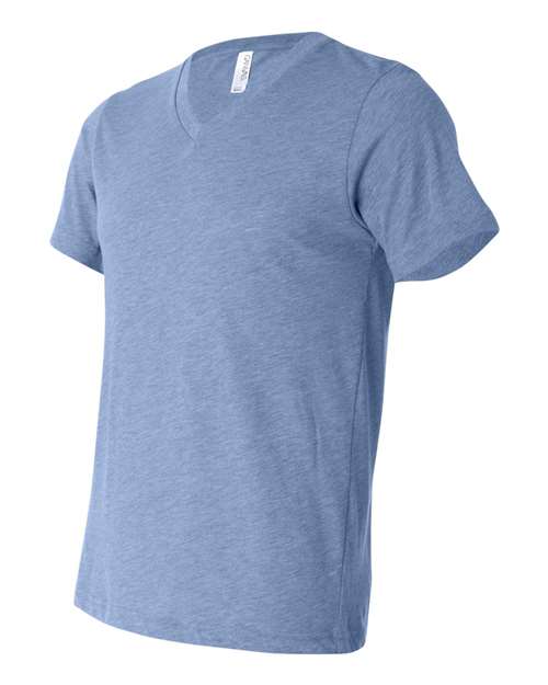 Bella + Canvas 3415C Unisex Triblend V-Neck T-Shirt #color_BLUE TRIBLEND