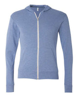 Bella + Canvas 3939 Unisex Triblend Full-Zip Lightweight Hoodie #color_BLUE TRIBLEND