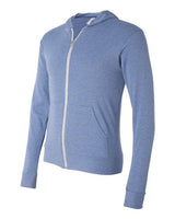 Bella + Canvas 3939 Unisex Triblend Full-Zip Lightweight Hoodie #color_BLUE TRIBLEND