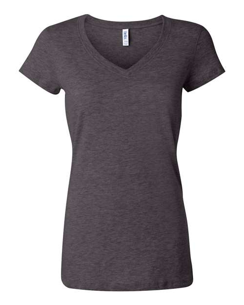 Bella + Canvas B6005 Ladies' Jersey Short-Sleeve V-Neck T-Shirt #color_DK GRY HEATHER