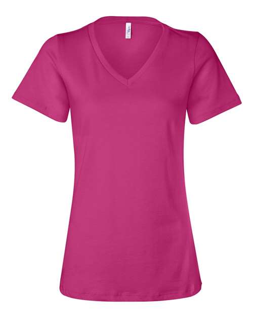 Bella + Canvas 6405 Ladies' Relaxed Jersey V-Neck T-Shirt #color_BERRY