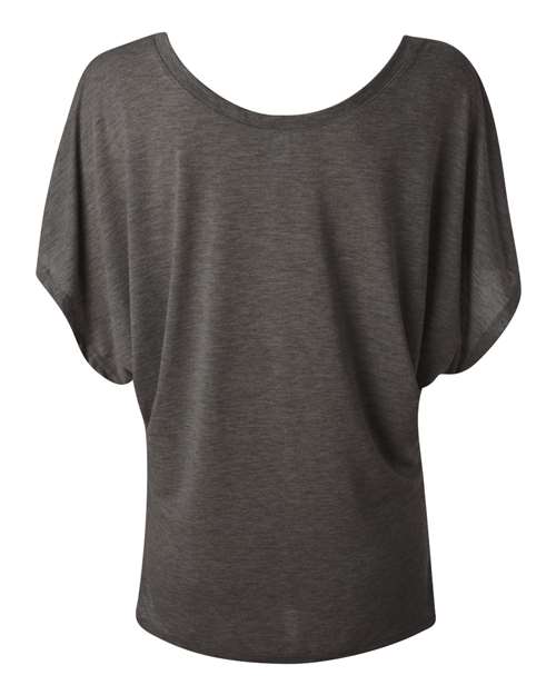 Bella + Canvas 8821 Ladies' Flowy Draped Sleeve Dolman T-Shirt #color_DRK GREY HEATHER