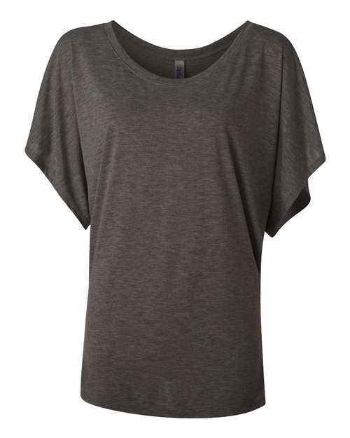 Bella + Canvas 8821 Ladies' Flowy Draped Sleeve Dolman T-Shirt #color_DRK GREY HEATHER