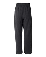 Jerzees 974MP Adult NuBlend Open-Bottom Fleece Sweatpants #color_BLACK HEATHER