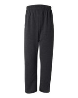Jerzees 974MP Adult NuBlend Open-Bottom Fleece Sweatpants #color_BLACK HEATHER