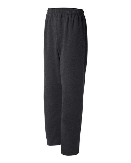 Jerzees 974MP Adult NuBlend Open-Bottom Fleece Sweatpants #color_BLACK HEATHER