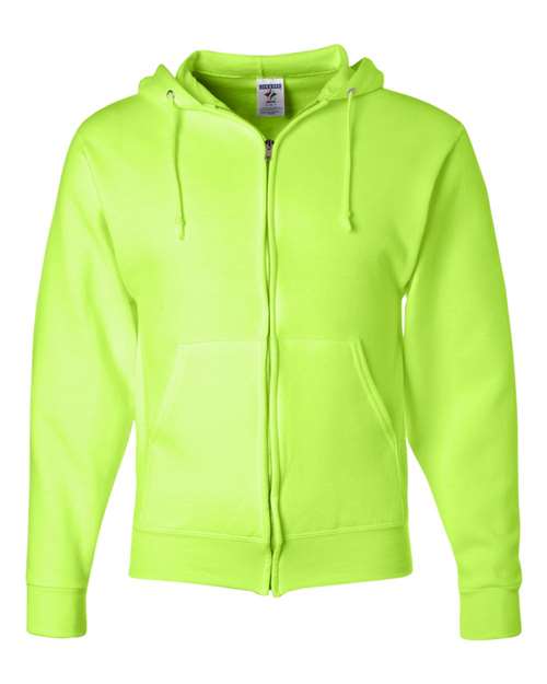 Jerzees 993 Adult NuBlend Fleece Full-Zip Hooded Sweatshirt #color_SAFETY GREEN