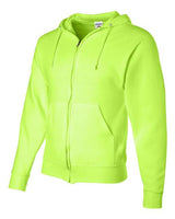 Jerzees 993 Adult NuBlend Fleece Full-Zip Hooded Sweatshirt #color_SAFETY GREEN