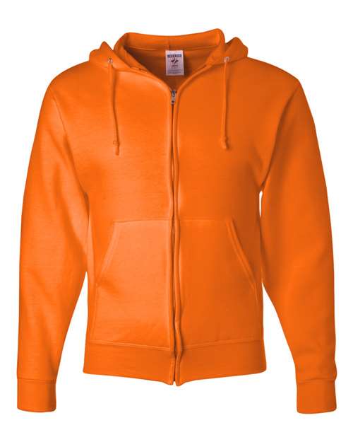 Jerzees 993 Adult NuBlend Fleece Full-Zip Hooded Sweatshirt #color_SAFETY ORANGE