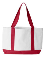 Liberty Bags 7002 P & O Cruiser Tote #color_WHITE/ RED