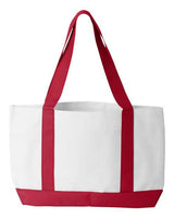 Liberty Bags 7002 P & O Cruiser Tote #color_WHITE/ RED