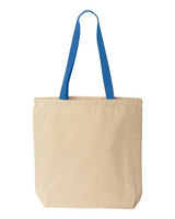 Liberty Bags 8868 Marianne Cotton Canvas Tote #color_NATURAL/ ROYAL