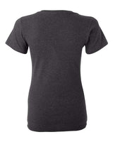 Bella + Canvas B6035 Ladies' Jersey Short-Sleeve Deep V-Neck T-Shirt #color_DRK GREY HEATHER