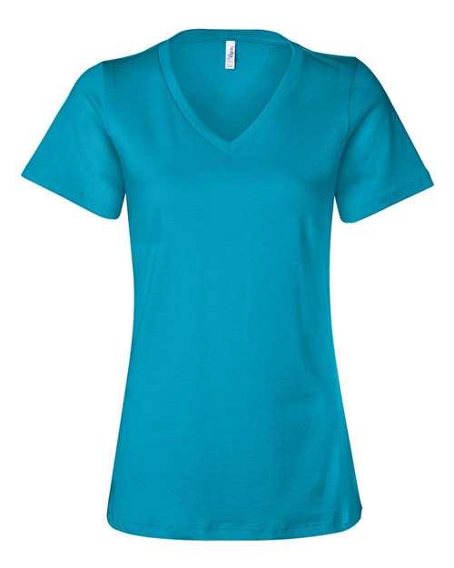 Bella + Canvas 6405 Ladies' Relaxed Jersey V-Neck T-Shirt #color_TURQUOISE