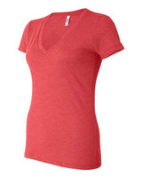 Bella + Canvas 8435 Ladies' Triblend Short-Sleeve Deep V-Neck T-Shirt #color_RED TRIBLEND