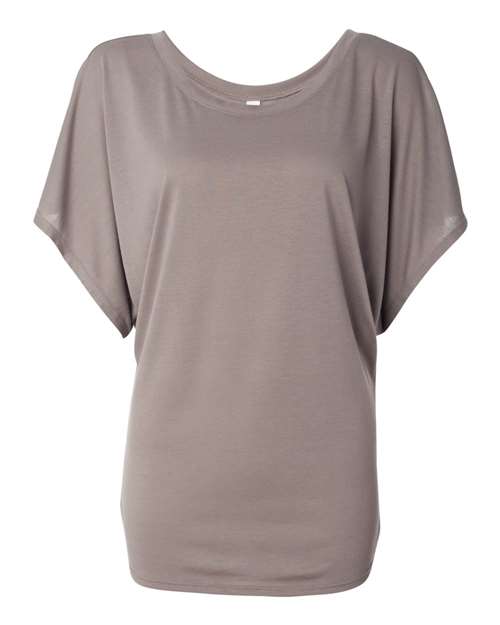 Bella + Canvas 8821 Ladies' Flowy Draped Sleeve Dolman T-Shirt #color_PEBBLE