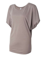 Bella + Canvas 8821 Ladies' Flowy Draped Sleeve Dolman T-Shirt #color_PEBBLE