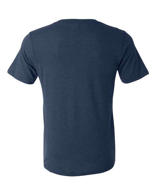 Bella + Canvas 3415C Unisex Triblend V-Neck T-Shirt #color_NAVY TRIBLEND