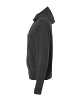 Independent Trading Co. PRM90HTZ Heathered French Terry Full-Zip Hooded Sweatshirt #color_Charcoal Heather