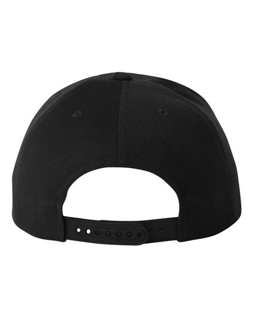 Yupoong 6089 Adult 6-Panel Structured Flat Visor ClassicSnapback #color_BLACK