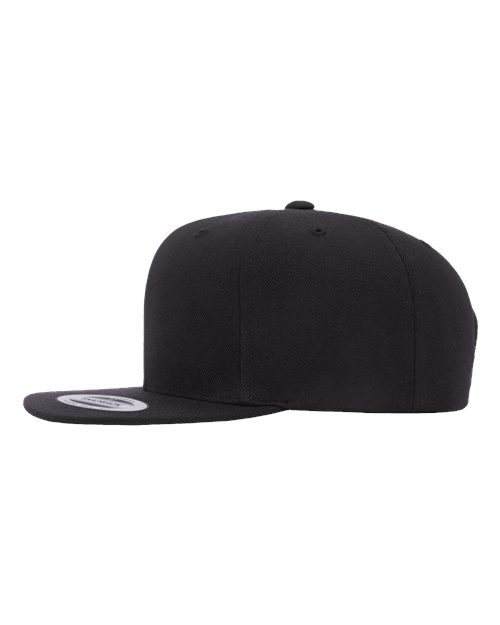Yupoong 6089 Adult 6-Panel Structured Flat Visor ClassicSnapback #color_BLACK
