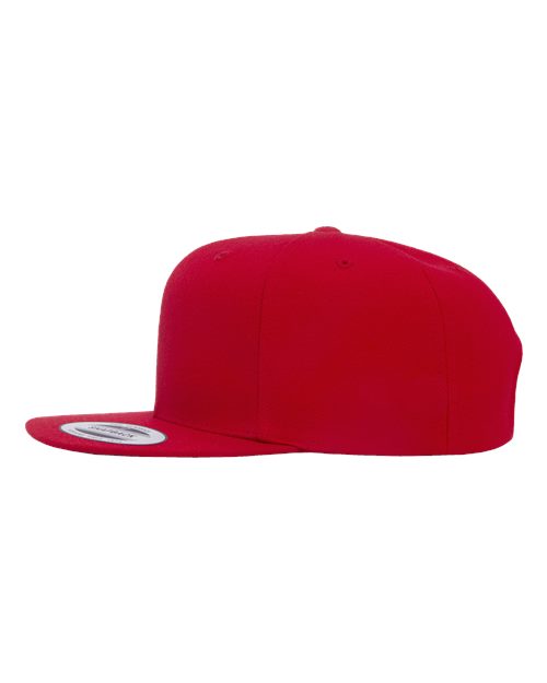 Yupoong 6089 Adult 6-Panel Structured Flat Visor ClassicSnapback #color_RED