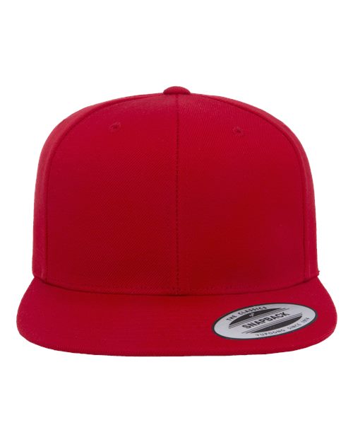 Yupoong 6089 Adult 6-Panel Structured Flat Visor ClassicSnapback #color_RED